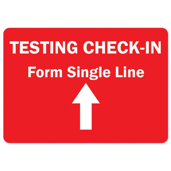 Public Safety, 48" Height, Peel And Stick Wall Graphic, 36" x 48", Testing Check-in Form Single Line
